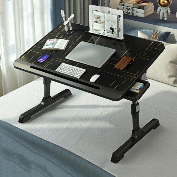 N6 Liftable and Foldable Bed Computer Desk, Style: Drawer+Shelf+USB