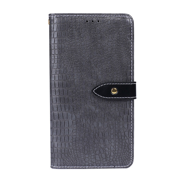 For Blackview A70 Pro idewei Crocodile Texture Leather Phone Case(Grey)