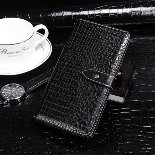 For Motorola Edge 30 Pro idewei Crocodile Texture Leather Phone Case(Black)