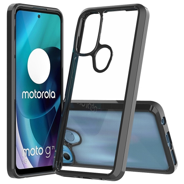 For Motorola Moto G71 5G Shockproof Scratchproof TPU + Acrylic Phone Case(Black)