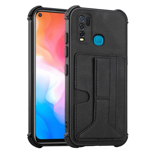 For vivo Y50/Y30/Y30i Dream Holder Card Bag Shockproof Phone Case(Black)