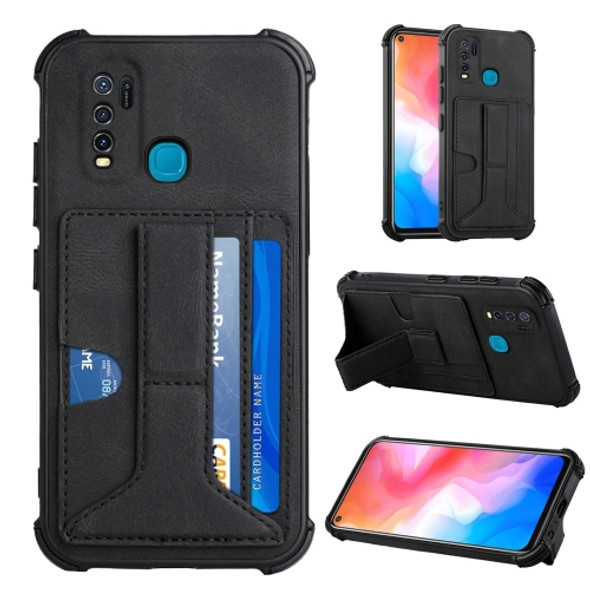 For vivo Y50/Y30/Y30i Dream Holder Card Bag Shockproof Phone Case(Black)