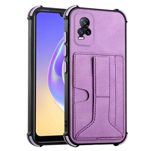 For vivo V20/V21e/Y73 2021 Dream Holder Card Bag Shockproof Phone Case(Purple)