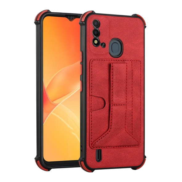 For Itel P37 Dream Holder Card Bag Shockproof Phone Case(Red)