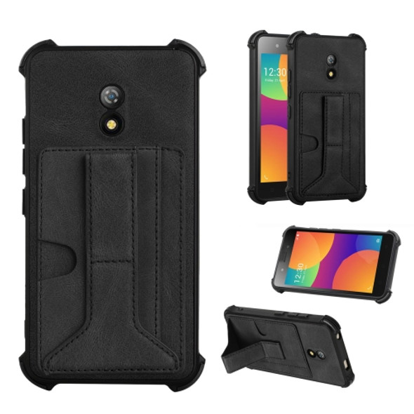For Itel A16 Dream Holder Card Bag Shockproof Phone Case(Black)