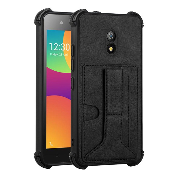 For Itel A16 Dream Holder Card Bag Shockproof Phone Case(Black)