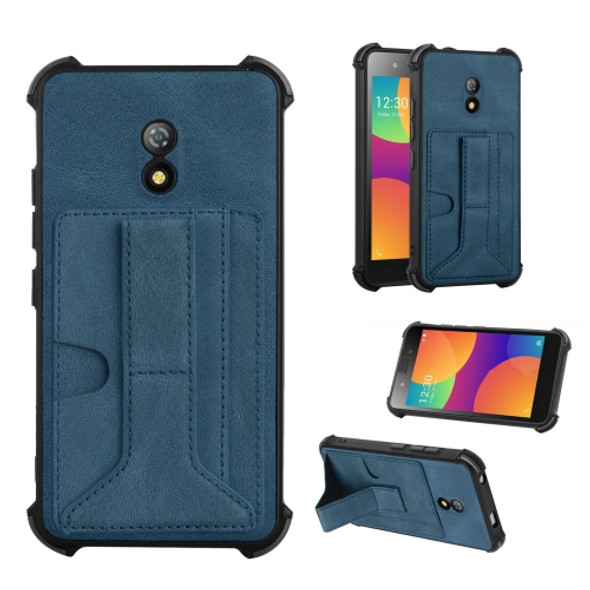 For Itel A16 Dream Holder Card Bag Shockproof Phone Case(Blue)