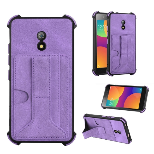 For Itel A16 Dream Holder Card Bag Shockproof Phone Case(Purple)