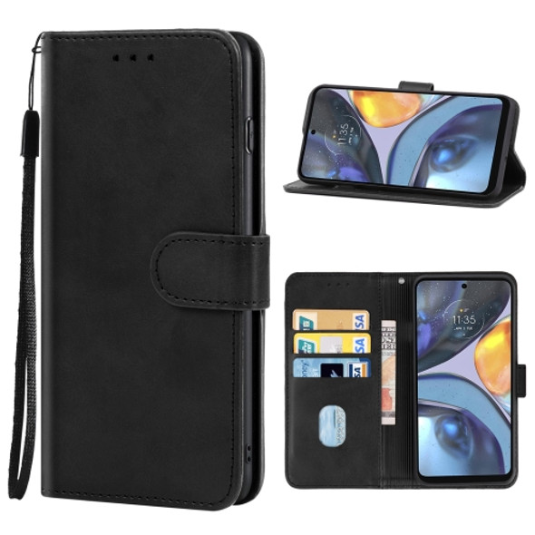 For Motorola Moto G22 Leather Phone Case(Black)