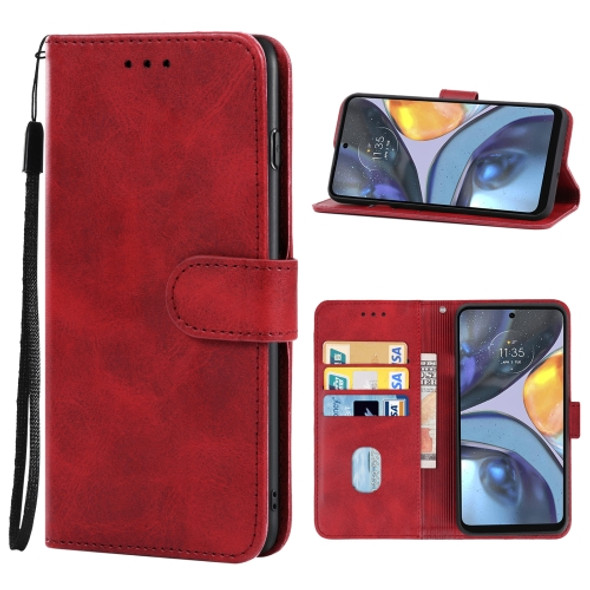 For Motorola Moto G22 Leather Phone Case(Red)