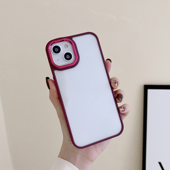 3 in 1 Electroplated Acrylic Phone Case For iPhone 11(Wine Red)