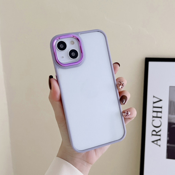 3 in 1 Electroplated Acrylic Phone Case For iPhone 11(Purple)