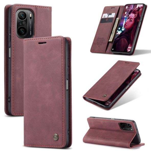 For Xiaomi Redmi K40 / K40 Pro / Poco F3／Mi 11i／Mi 11X／Mi 11X Pro CaseMe 013 Multifunctional Leather Phone Case(Wine Red)