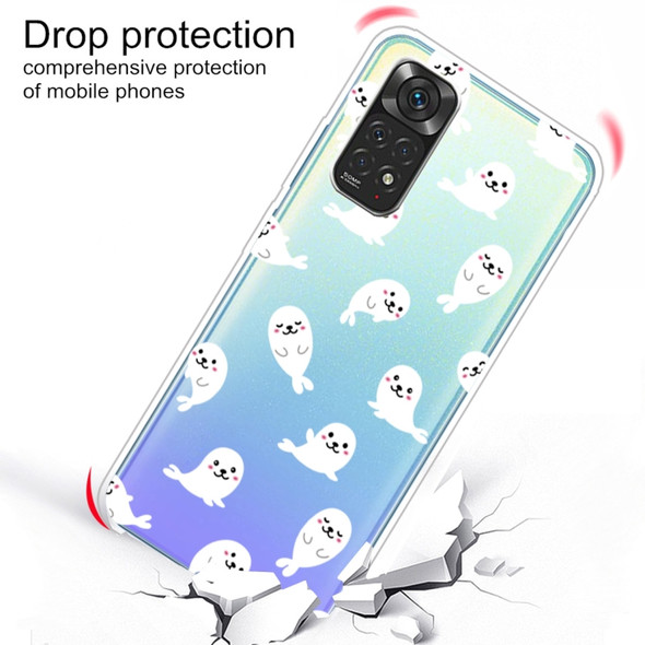 For Xiaomi Redmi Note 11 Pro 4G / 5G Global Painted Transparent TPU Phone Case(White Sea Lion)
