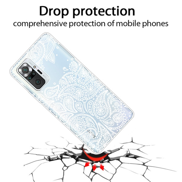 For Xiaomi Redmi Note 10 Pro 4G Gradient Lace Transparent TPU Phone Case(White)