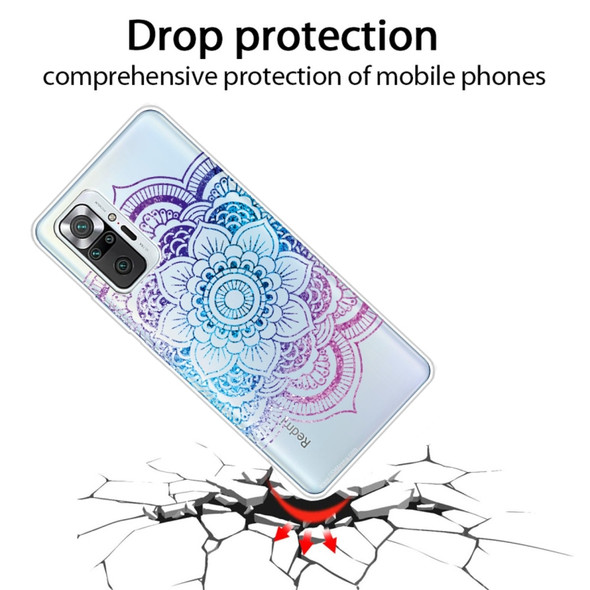 For Xiaomi Redmi Note 10 Pro 4G Gradient Lace Transparent TPU Phone Case(Purple Blue Red)