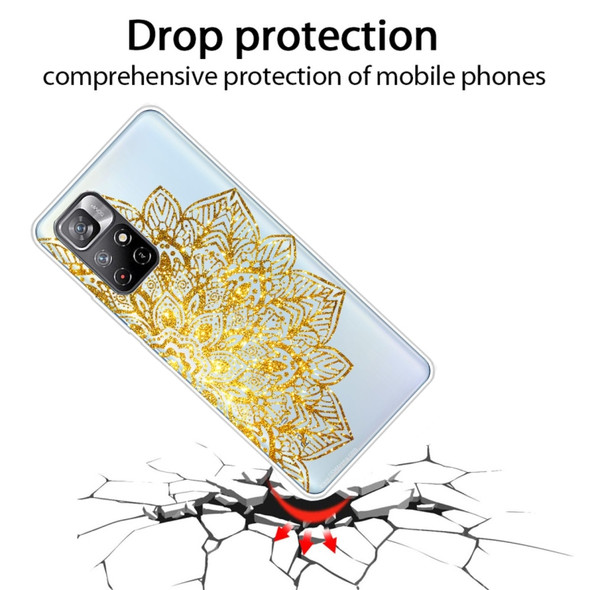 For Xiaomi Redmi Note 11 Gradient Lace Transparent TPU Phone Case(Gold)