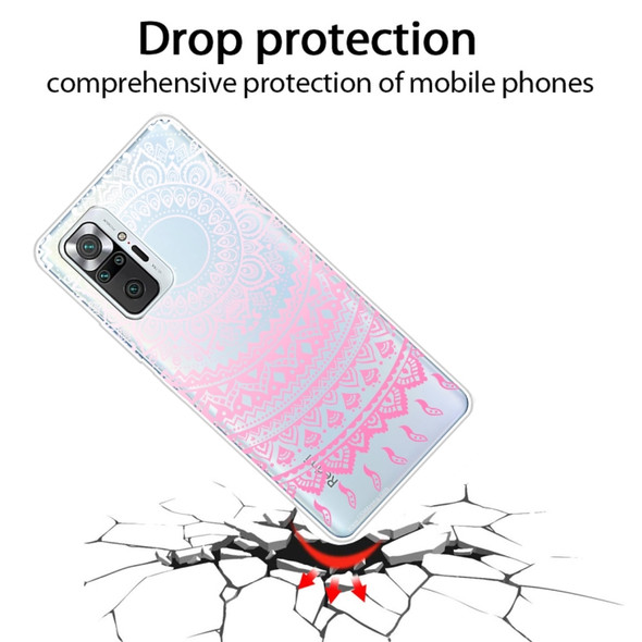 For Xiaomi Redmi Note 10 Pro 4G Gradient Lace Transparent TPU Phone Case(Gradient Pink)