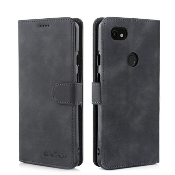 For Google Pixel 3 Lite Diaobaolee Pure Fresh Texture Horizontal Flip Leather Case, with Holder & Card Slot & Wallet & Photo Frame(Black)