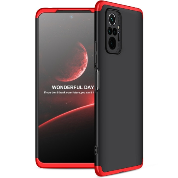 For Xiaomi Redmi Note 10 Pro / Note 10 Pro Max GKK Three Stage Splicing Full Coverage PC Protective Case(Black Red)