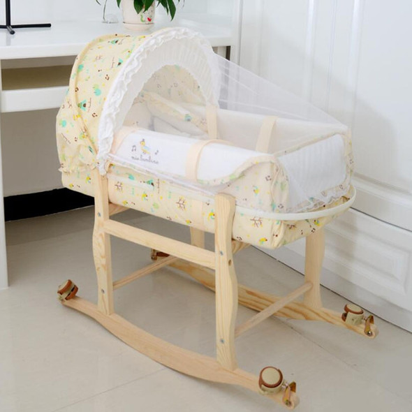 Newborn Baby Portable Sleeping Basket with Mosquito Net(Nature)