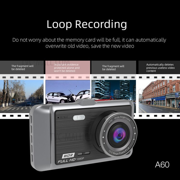 ANYTEK A60 Full HD 1080P 4 inch Car DVR Camera 170 Degree Wide Angle Night Vision Video Recorder Dash Cam