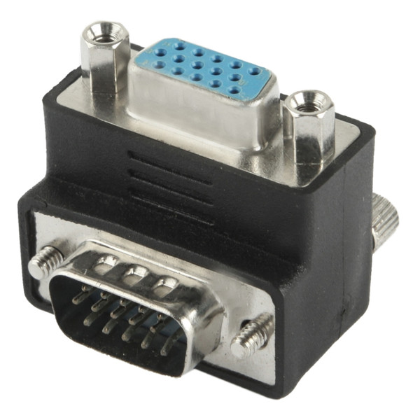 90 Degree VGA 15 Pin Male to Female Right Angle Adapter