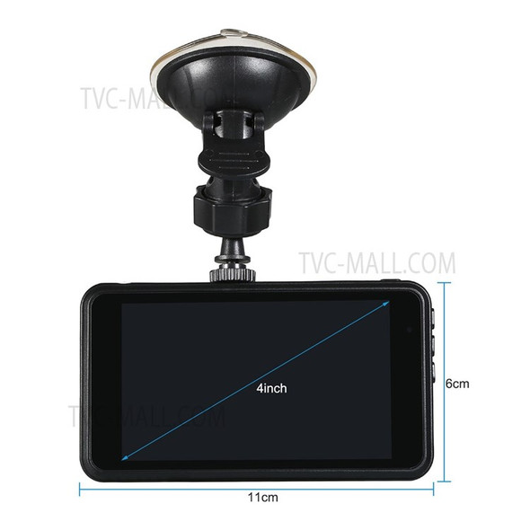 1080P FHD Car DVR Anti-scratch 4 inch Dash Cam Car Driving Recorder Dual Lens Vehicle Camcorder Loop-cycle Recording G-sensor Motion Detection Parking Monitor