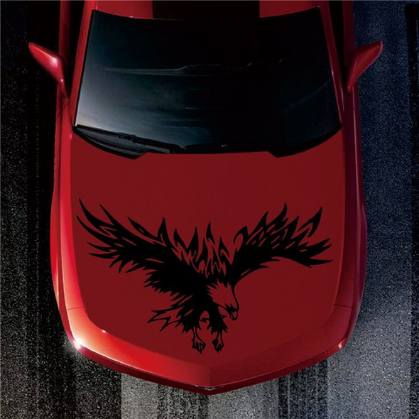 Car Vinyl Sticker Eagle-shaped Universal Car Hood Body Side Decal Stickers Exterior Decal Decoration - Black/80x50cm