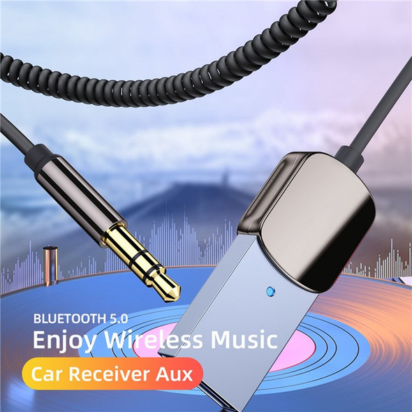 EB01 Car Bluetooth Adapter USB to 3.5mm Aux Audio Music Wireless Receiver Hands-free Adapter