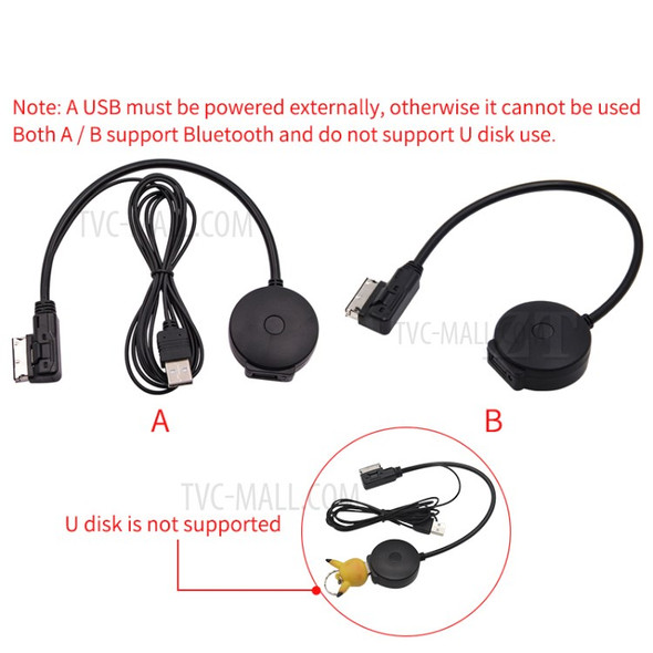 30cm AMI MDI Audio Aux USB Female Wireless Bluetooth 4.0 Adapter Cable for MMI 2G VW Audi A4 A6 Q5 Q7