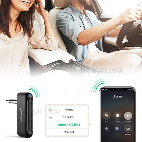 UGREEN Wireless Bluetooth 5.0 Receiver HiFi Sound 3.5mm AUX Adapter