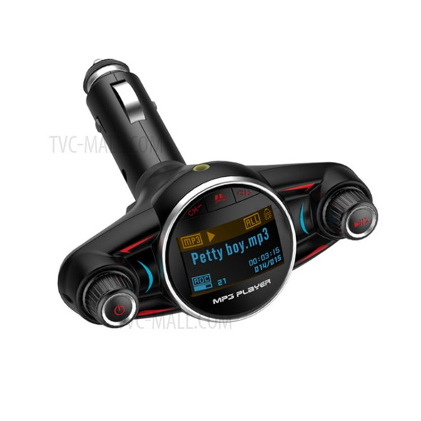 BT-08 Universal Bluetooth 4.0 Car Kit MP3 Player FM Transmitter 2.1A Single USB Car Charger Built-in Mic Support AUX-in