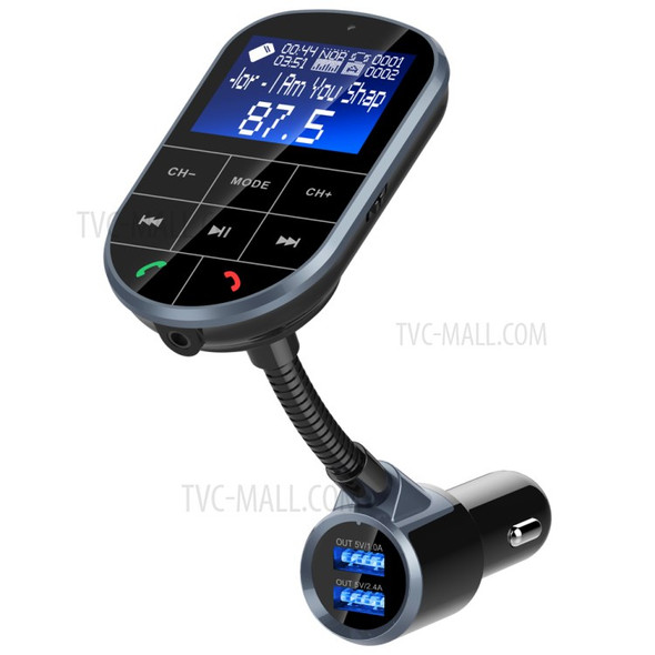 Bluetooth Car FM MP3 Player USB Car Charger LCD Screen 8 Buttons Support TF Card/U Disk