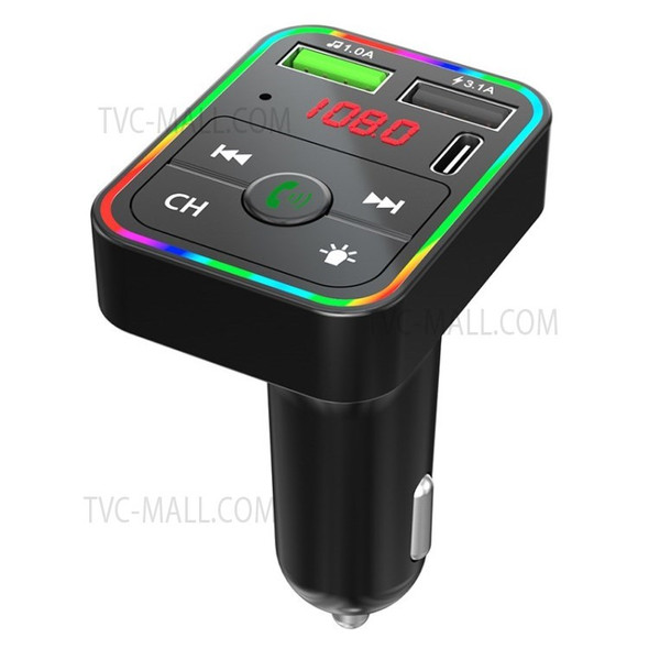 12V/24V Bluetooth 5.0 Car MP3 Player FM Transmitter Receiver LED Backlight 3.1A Dual-USB Phone Charger