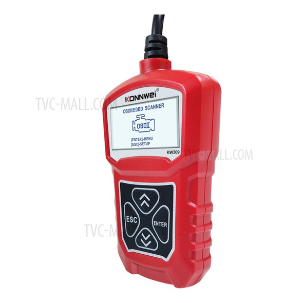 KONNWEI KW309 Automotive Diagnostic Tool OBD2 Autoscanner Code Reader EOBD Scan Machine OBDII Scanner - Red