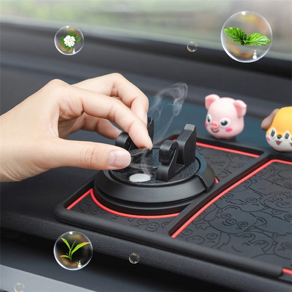 B-68 4 in 1 Anti-Slip Phone Holder Dashboard Phone Mat with Car Temporary Parking Card Phone Number/Aromatherapy Shockproof Pad Phone Car Mount - Black