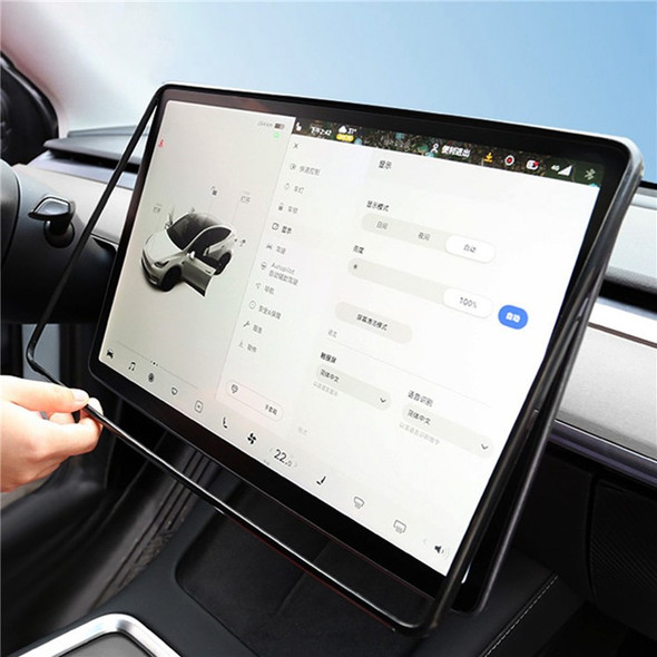 Easy Installation Frame Tool for Model 3 Model Y Center Control Touch Screen Car Navigation Tempered Glass Edge Car Accessories Decoration - Black