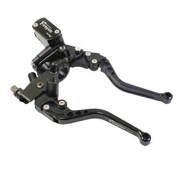 FIREYOU 1 Pair Motocycle Brake Lever Set for Yamaha Honda Kawasaki Suzuki - Black