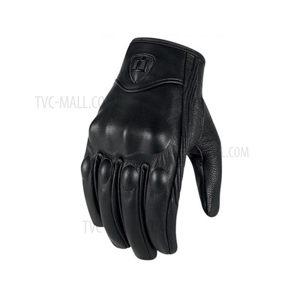 Genuine Leather Hand Protective Gloves for Outdoor Mountaineering Climbing Cycling - Size: S