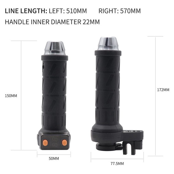 1 Pair Anti-flame Motorcycle Heated Handlebar Grips with Digital Display Thermostatic Electric Heated Handlebar Grips