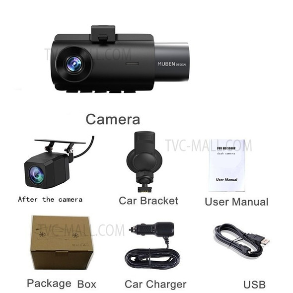 H192 GPS Front Inside Rear Dash Cam Car Camera Driving Recorder with 1080P 170-degree Wide Angle