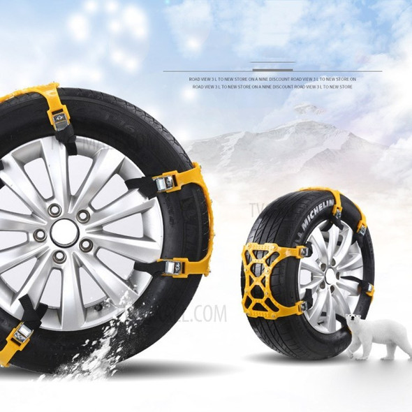Emergency Tire Snow Chain TPU Anti-skid Strap Vehicle Off-Road Safe Car Wheel Tire Wheel Chain - Yellow