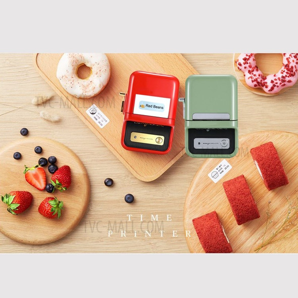 Label Printer Portable Wireless Label Maker Sticker Printer with RFID Recognition for Supermarket Retail Store - Red