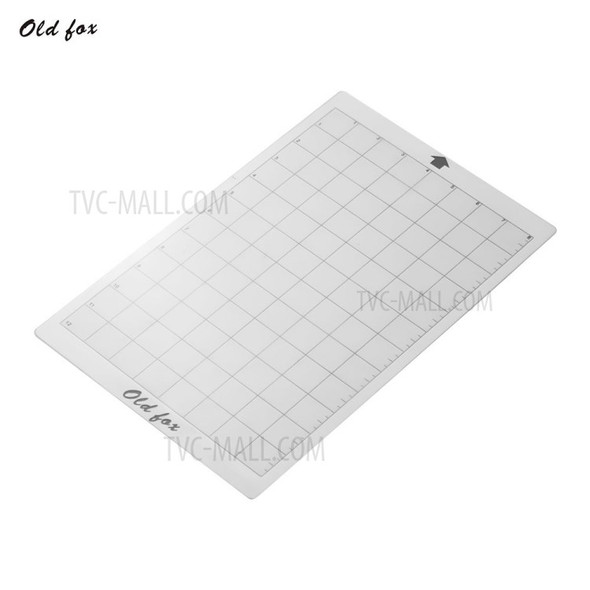 OLD FOX Replacement Cutting Mat Transparent Adhesive Mat with Measuring Grid 8 by 12-Inch for Silhouette Cameo Cricut Explore Plotter Machine - 1pc