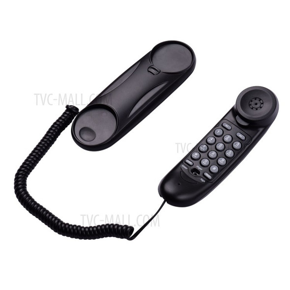 For Hotel Office Black Mini Trimline Corded Fixed Telephone with Display Caller ID Redial