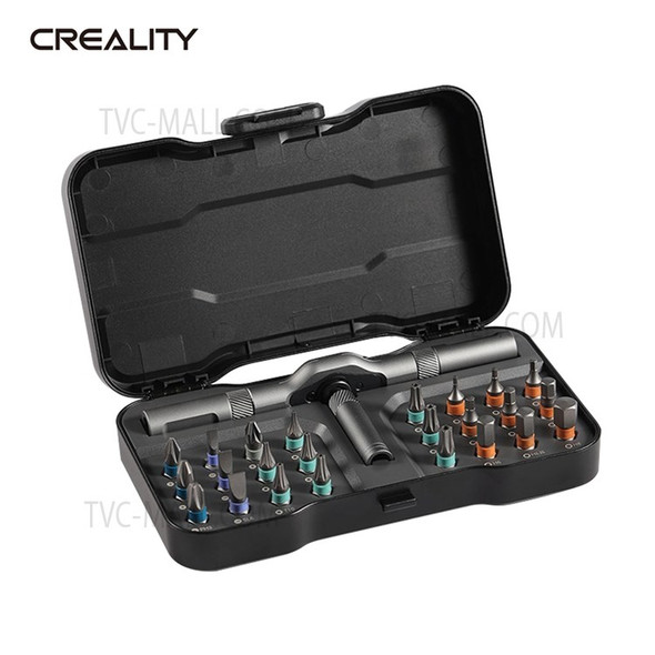 CREALITY Ender SR-1 24pcs Multi-Purpose Ratchet Set Rotating Screwdriver Kit with Detachable Handle Tools for 3D Printer Phone Game Console Tablet PC Furniture Bicycle Outdoor Repair