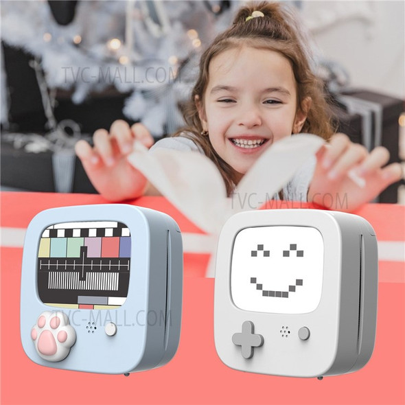 Portable Thermal Printing Mini Pocket Photo Printing Machine 203DPI Wireless Bluetooth Connection for Picture Lable DIY Handcraft List Meno Notes Journal Receipt Paper Instant Printer Sticker Study Work Office - Light Blue/Style 1