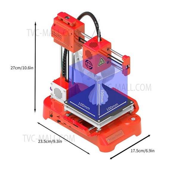 K7 3D Printer for Kids Mini Desktop One-Key Printing with TF Card PLA Sample Filament, Print Size 100x100x100mm/EU Plug