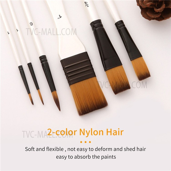 12Pcs Paint Brushes Set Nylon Hair Brushes for All Purpose Oil Watercolor Painting Artist Professional Kits